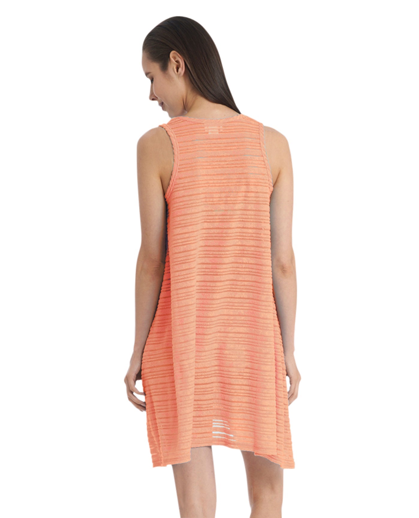 Back View Of Jordan Taylor Belize V-Neck Handkerchief Dress | JOR Coral