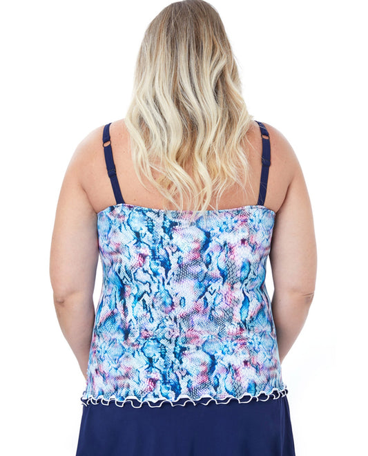 Back View Of Profile by Gottex Snake Charm Plus Size Sweetheart Underwire Tankini Top | PRO SNAKE CHARM