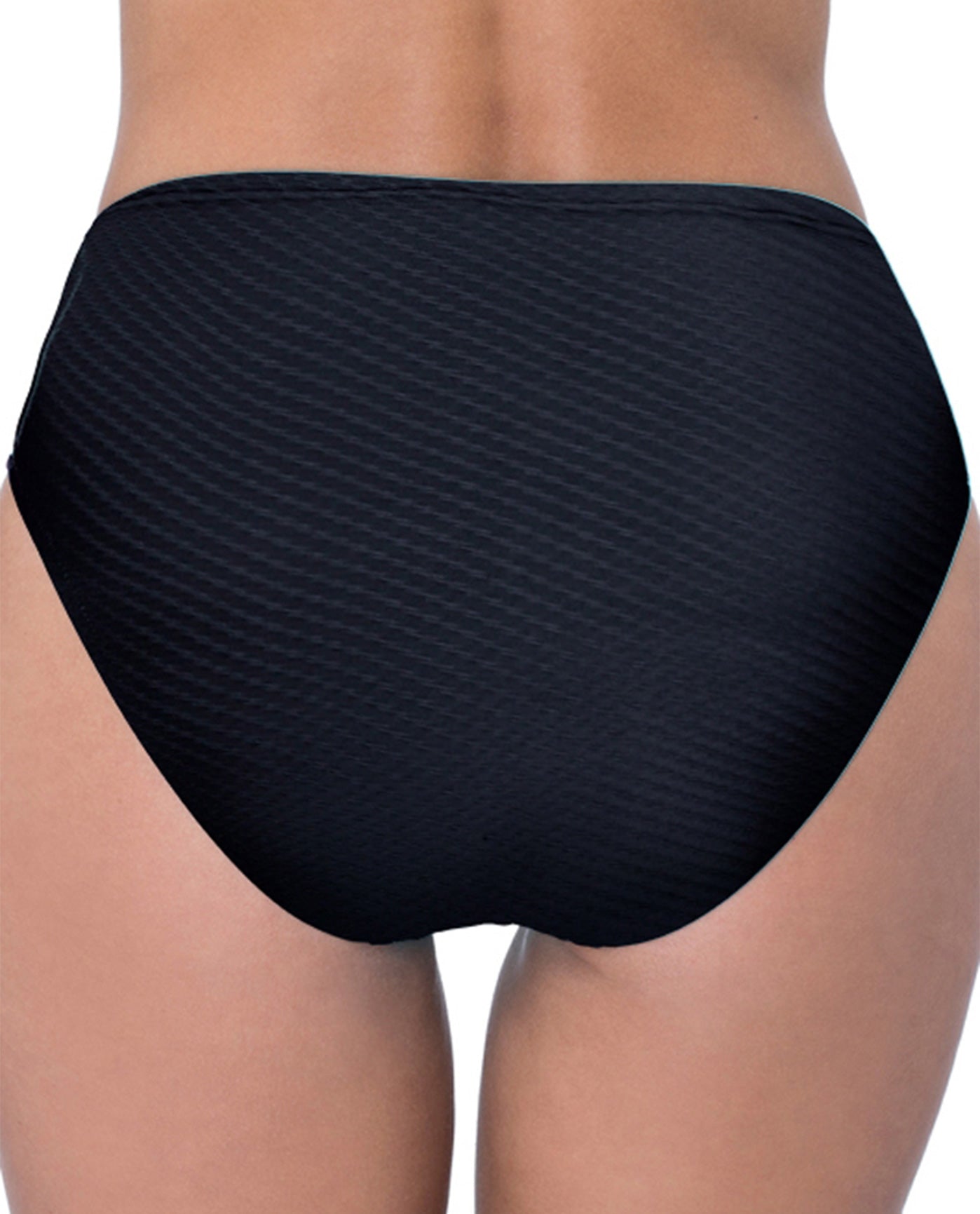 Back View Of Profile by Gottex Ribbons Textured Seamless Tankini Bottom | PRO RIBBONS BLACK