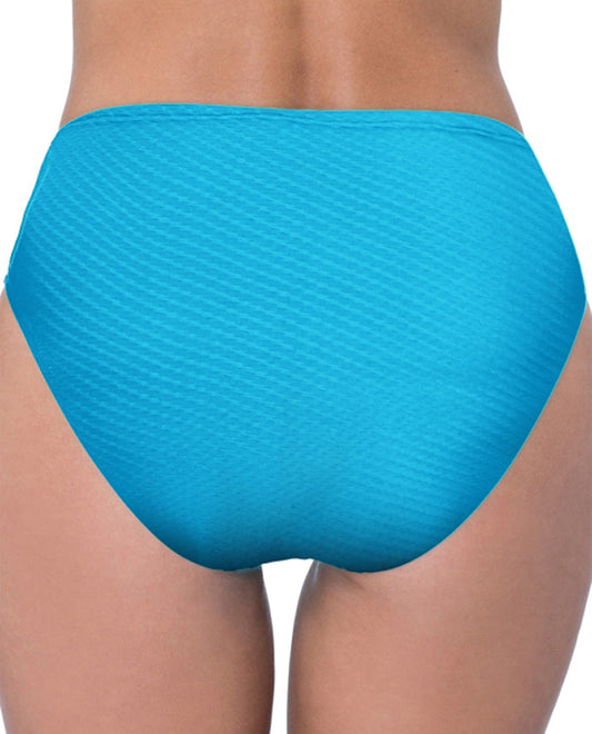 Back View Of Profile by Gottex Ribbons Textured Seamless Tankini Bottom | PRO RIBBONS AZURE
