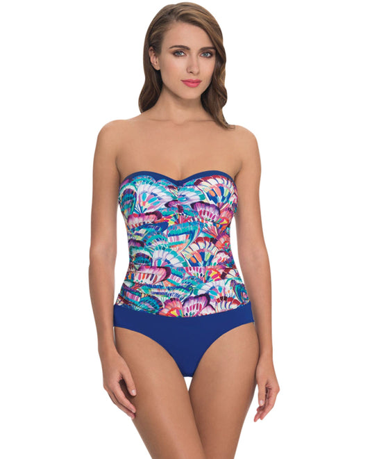 Front View Of Profile by Gottex Madame Butterfly Bandeau One Piece Swimsuit | PRO MADAME BUTTERFLY