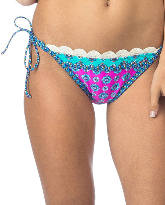 Front View Of Hobie Mix It Up Crochet String Side Tie Bikini Bottom | HOB MIX IT UP