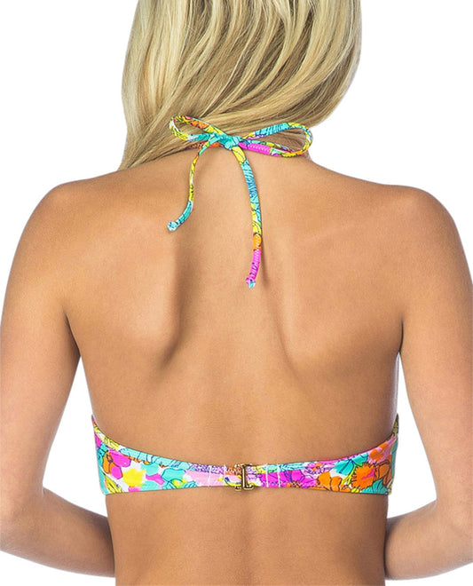 Back View Of Hobie Fleur To Love Underwire Push Up Ruffle Bralette Bikini Top | HOB FLEUR TO LOVE