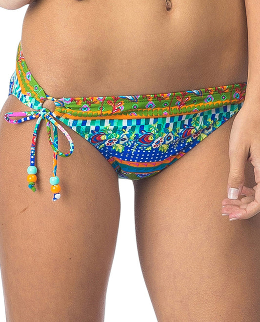 Front View Of Hobie Seam Weaver Adjustable Side Tie Hipster Bikini Bottom | HOB SEAM WEAVER