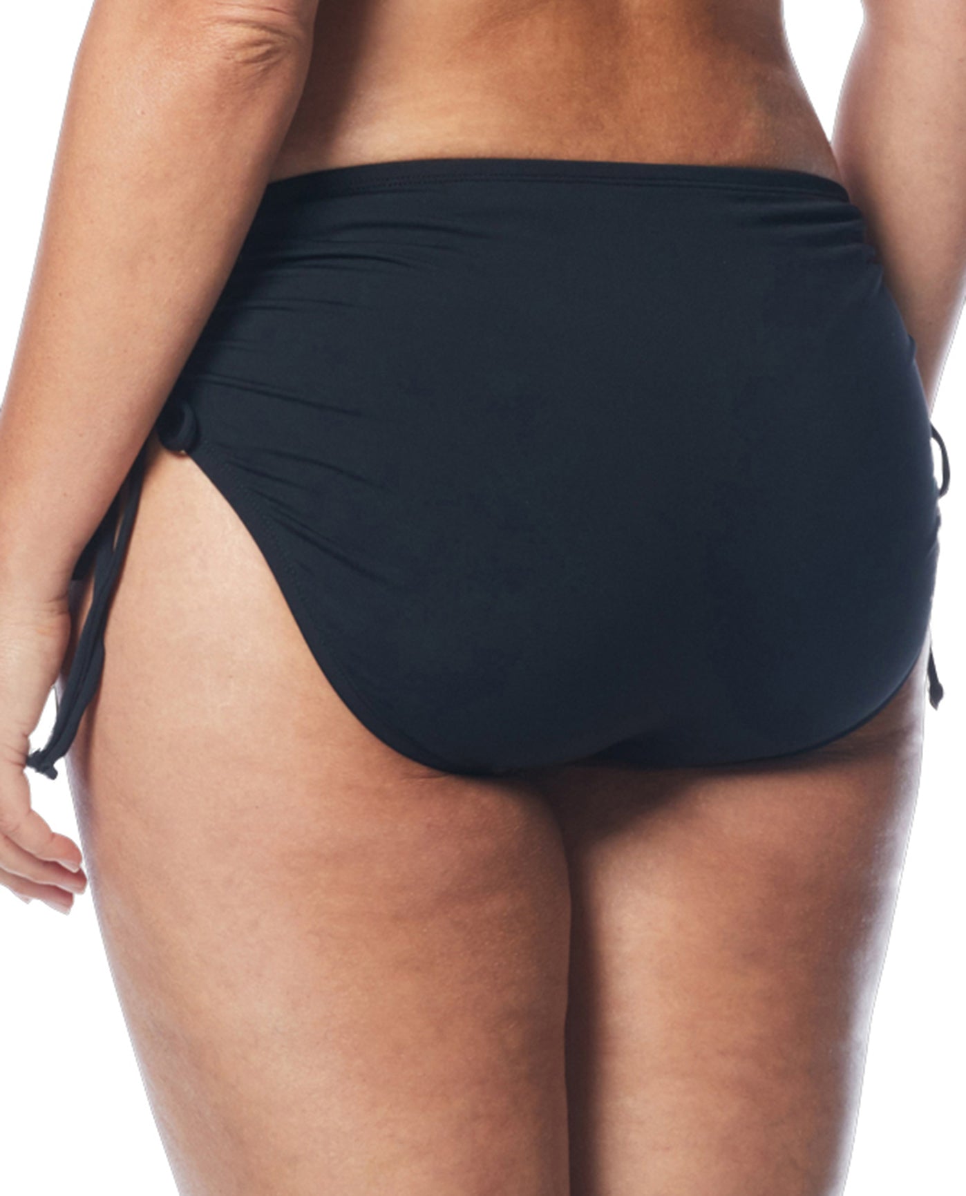 Back View Of Beach House Plus Size Hayden Adjustable Side Tie Brief | BCH BLACK