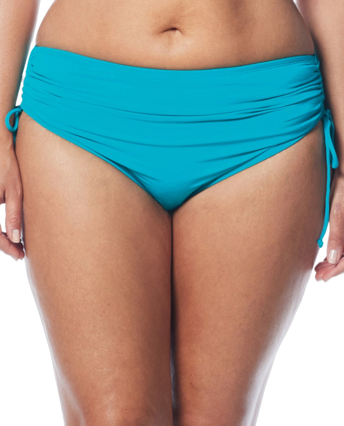Front View Of Beach House Plus Size Hayden Adjustable Side Tie Brief | BCH POOL
