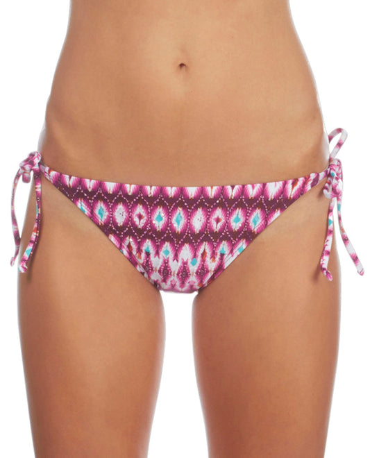 Front View Of Kenneth Cole Ikat in the Act Side Tie Bikini Bottom | KKC Berry