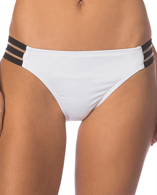 Front View Of Kenneth Cole New York Stompin Stilettos Sporty Hipster Bikini Bottom | KKC White