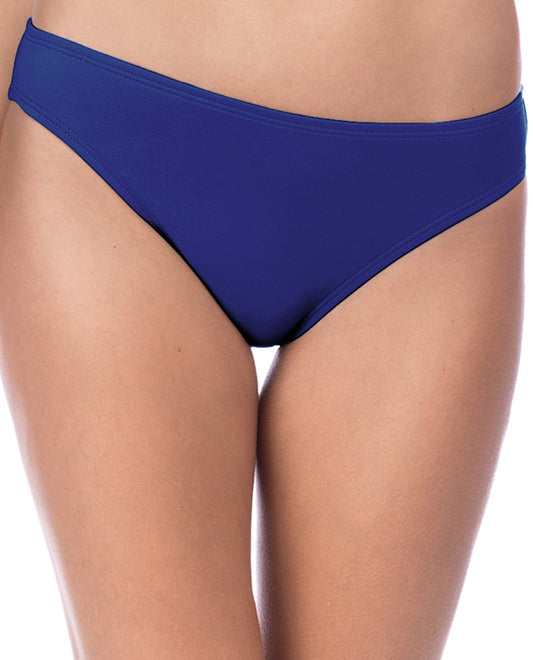 Front View Of La Blanca Island Goddess Classic Hipster Bikini Bottom | LAB Midnight