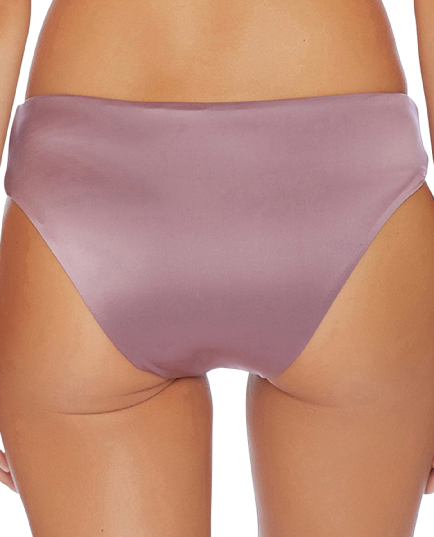 Back View Of Luxe by Lisa Vogel Liquid Side Twist California Bikini Bottom | LLV PLUM