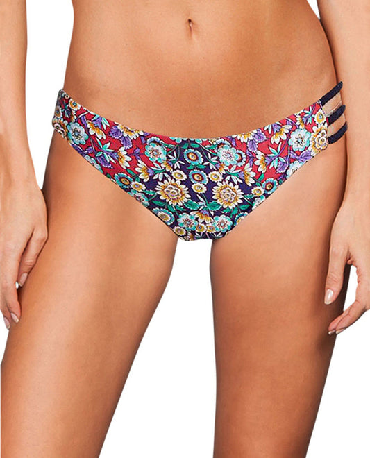 Front View Of Nanette Lepore Moderate Bikini Bottom | NNL Desert Diamond