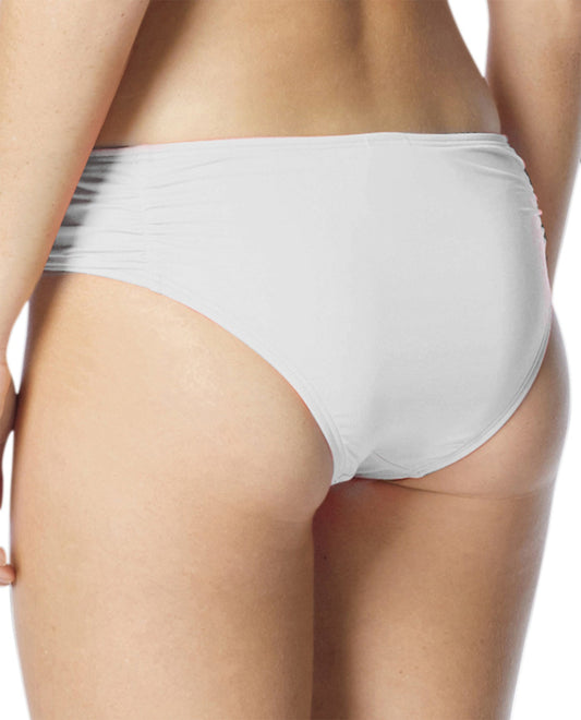 Back View Of Coco Rave Side Shirred Bikini Bottom | COC WHITE