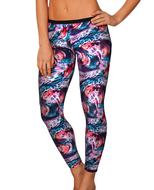 Front View Of Free Sport by Gottex Tiger Wave Swim Leggings | FRS TIGER WAVE