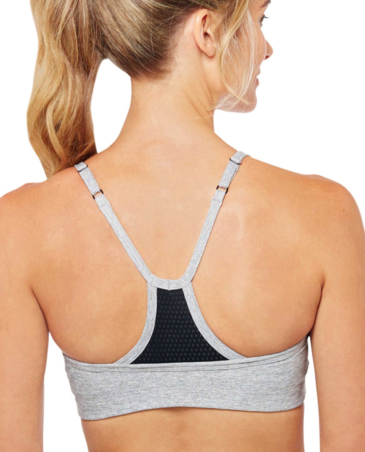 Back View Of Shape Exceed Low Impact Sports Bra | SHA Grey