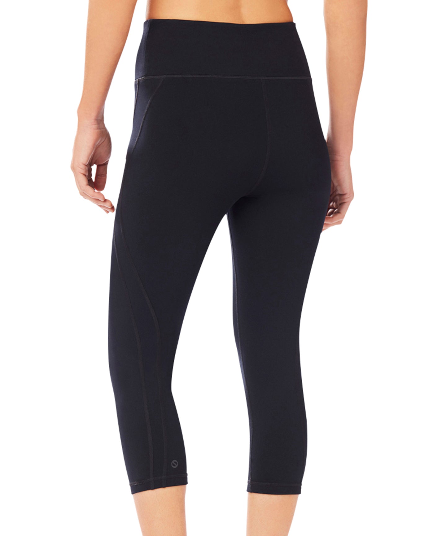 Back View Of Shape Black High Rise SS Capri Legging | SHA Black