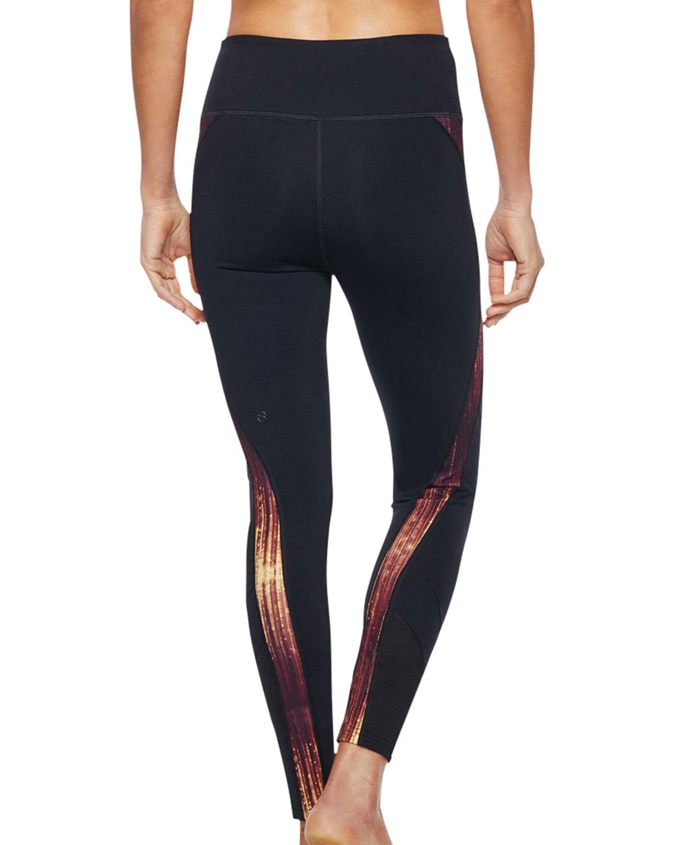 Back View Of Shape Black/Gold Cross Trainer Legging | SHA Black