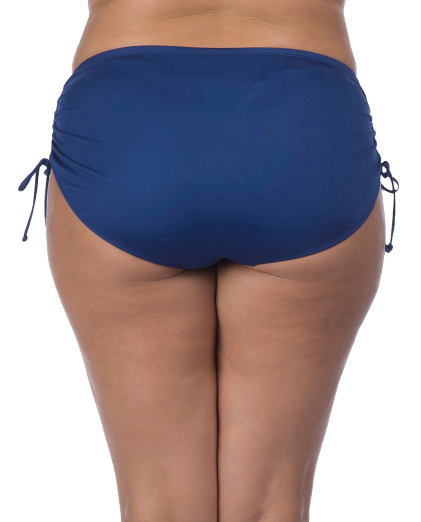 Back View Of 24th and Ocean Plus Size Adjustable Brief Swim Bottom | 24O NAVY
