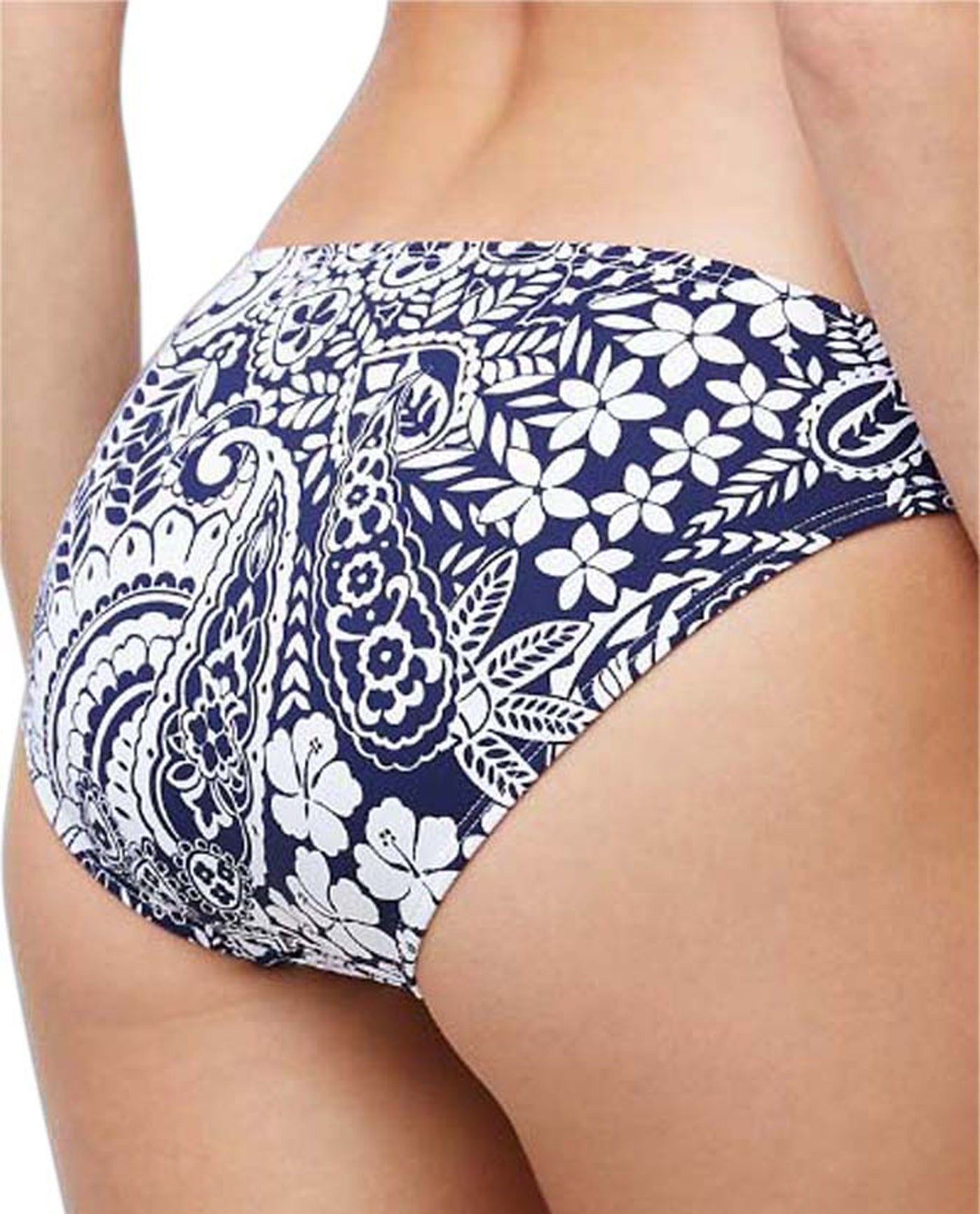 Back View Of Tommy Bahama Paisley Paradise Gold Hardware Hipster Tankini Bottom | TOM PAISLEY PARADISE