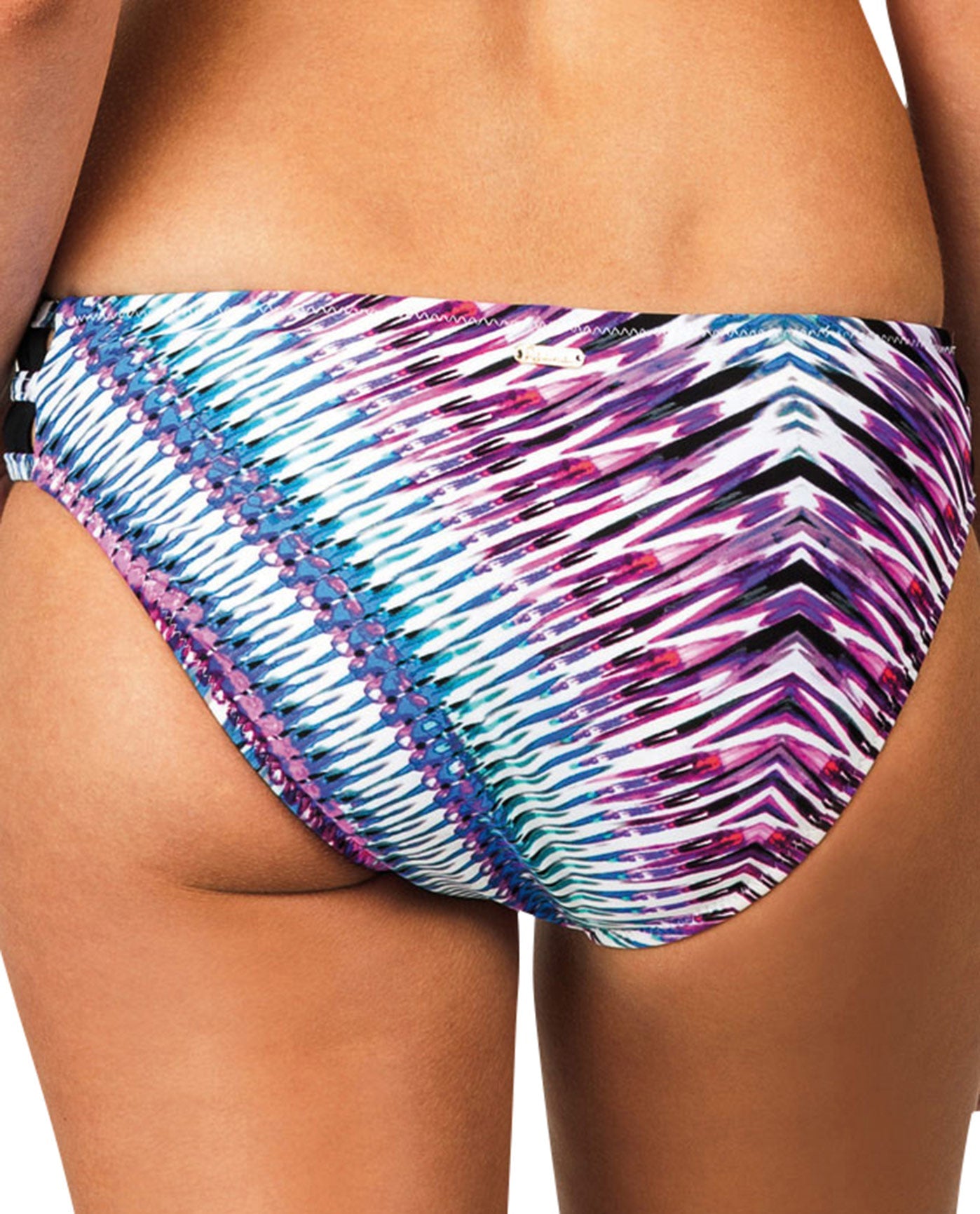 Back View Of Raisins Moderate Bikini Bottom | RAI Stolen Heart Lattice Cocoa