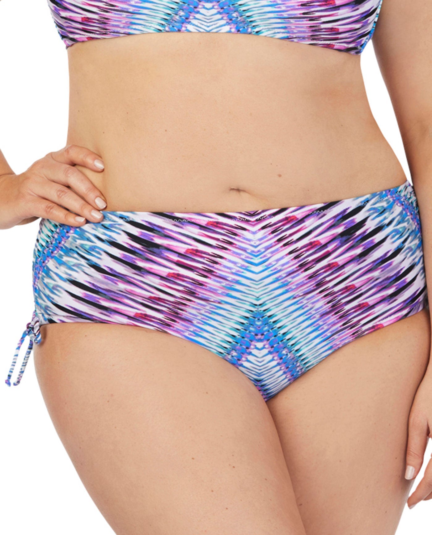 Front View Of Raisins Curve Plus Size Stolen Heart Adjustable Hipster Bikini Bottom | RCU STOLEN HEART