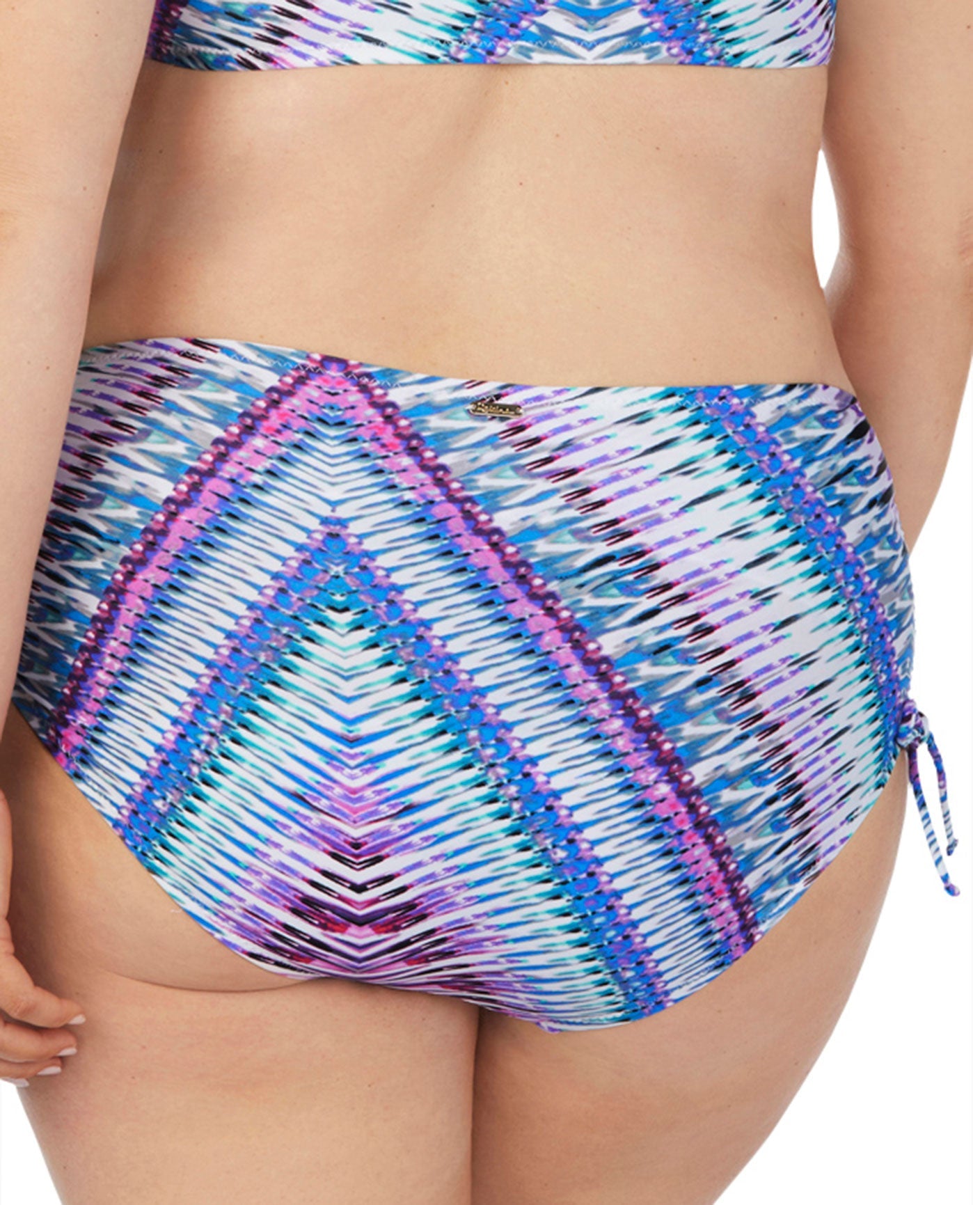 Back View Of Raisins Curve Plus Size Stolen Heart Adjustable Hipster Bikini Bottom | RCU STOLEN HEART