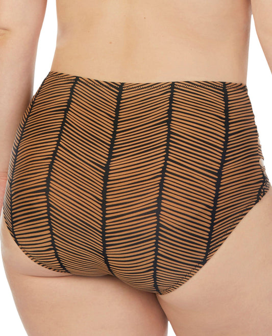Back View Of Raisins Curve Plus Size Maharani High Waist Bikini Bottom | RCU MAHARANI